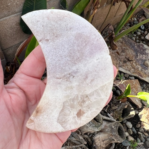 Pink Amethyst Quartz Crystal Druzy Moon with Portal - Picture 7 of 11